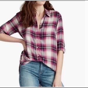 Lucky Brand Plaid Button Down Women’s Shirt S